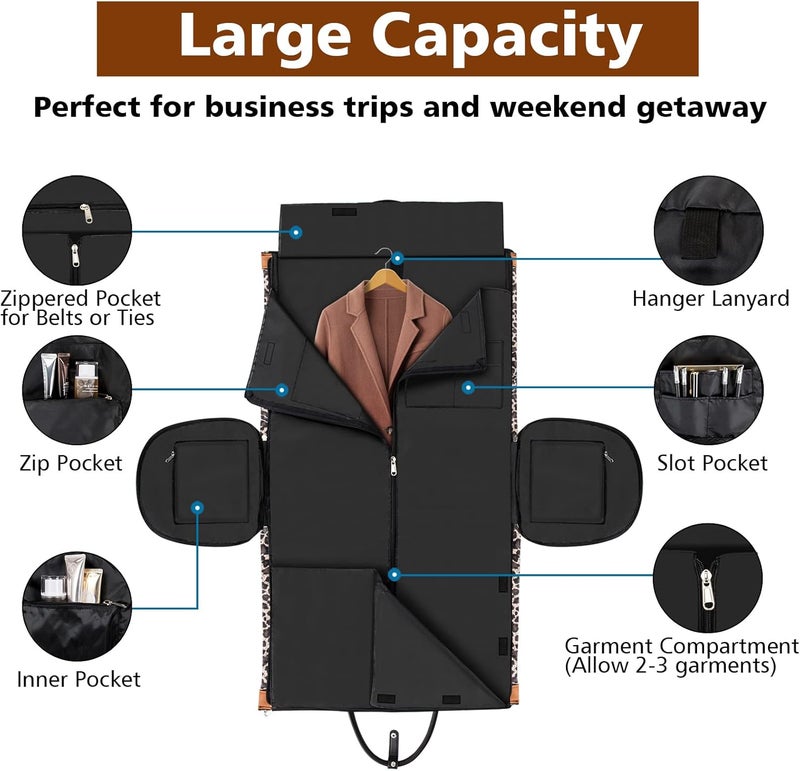 TIBES Garment Bag for Travel Convertible Carry On Garment Bag Large Travel Duffel Bags for Women 2 in 1 Hanging Suitcase Suit Travel Bags for Women & Men 3pcs Set - Image 4